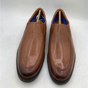 NWT Clarks Men's Whiddon Plain Loafer, Dark Tan Leather, 7.5 Wide
